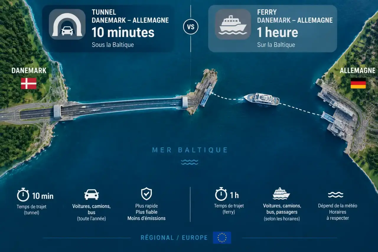 Tunnel Danemark-Allemagne : 10 minutes sous la Baltique contre une heure de ferry