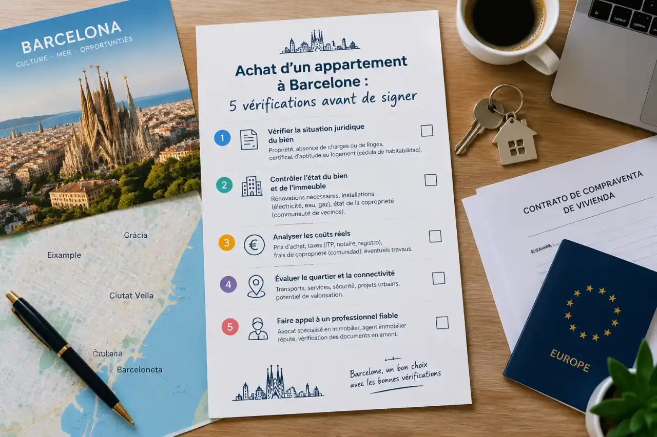 Achat d’un appartement à Barcelone : 5 vérifications avant de signer