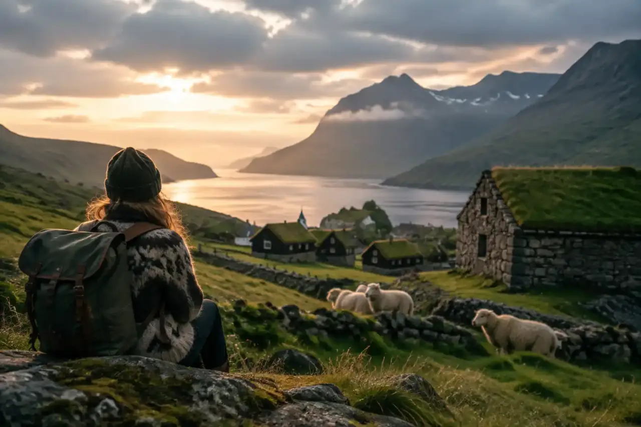 Paysage de campagne européenne traditionnelle à l'aube